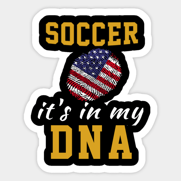 Soccer its My DNA , USA flag fingerprint Sticker by soufyane